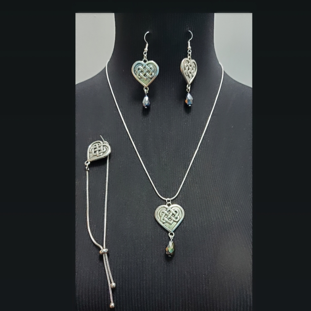 Infinity heart jewelry set